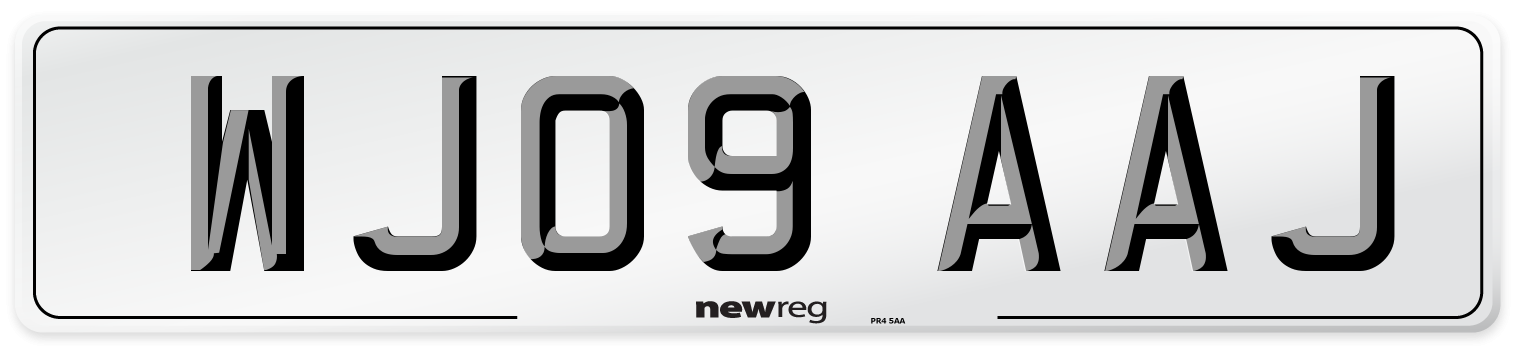 WJ09 AAJ Number Plate from New Reg